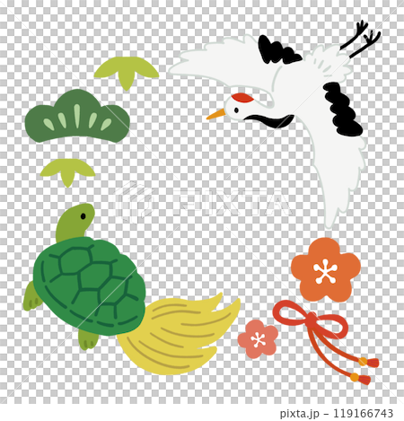 鶴と亀のイラスト 119166743
