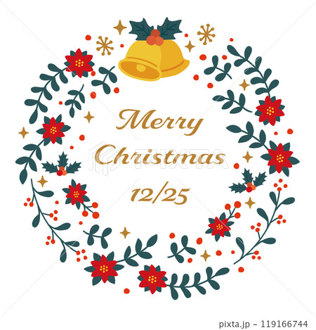クリスマスリースのイラスト 119166744