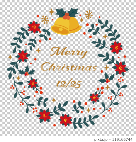 クリスマスリースのイラスト 119166744