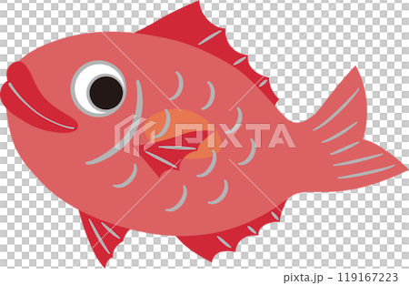 面向左的海鯛的彩色插圖 面向左的海鯛的彩色插圖 119167223