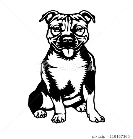 Staffordshire Bull Terrier Dog Breed - Pet Vector Cut file, Dog Silhouette Stencil - Cricut file 119167360