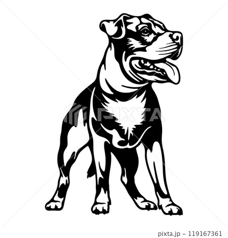 Staffordshire Bull Terrier Dog Breed - Pet Vector Cut file, Dog Silhouette Stencil - Cricut file 119167361