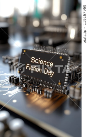 Joyful gathering: happy science fiction day brings together enthusiasts, celebrating the influence of visionary literature, films, and characters that inspire awe, ignite curiosity about the universe. 119167969