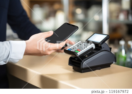 Contactless method: cashless payment using credit card, nfc phone, facilitating quick, secure transactions, eliminating need for physical cash, promoting efficient digital financial operations. Contactless method: cashless payment using credit card, nfc phone, facilitating quick, secure transactions, eliminating need for physical cash, promoting efficient digital financial operations. 119167972