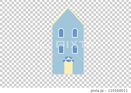 青い家のアイコンイラスト 119168011