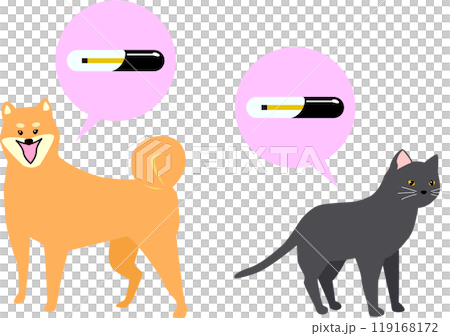 Illustration of a microchip registered dog and cat 119168172