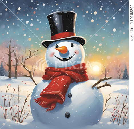 スノーマン 雪だるま 冬 クリスマス スノーマン 雪だるま 冬 クリスマス 119168202
