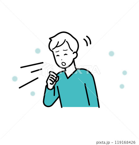 体調不良　咳き込む男性のイラスト 119168426
