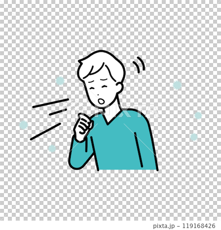 体調不良　咳き込む男性のイラスト 119168426