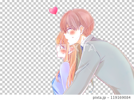 バックハグする男女の会社員 汗 バックハグする男女の会社員 汗 119169084