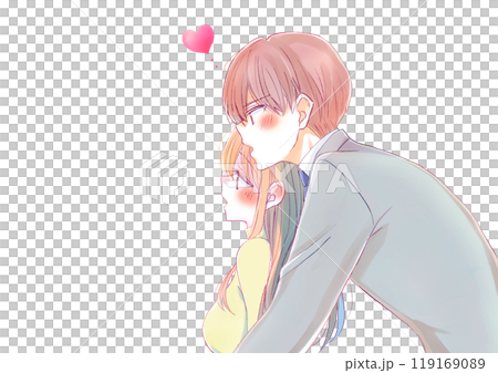 バックハグする男性会社員と私服の女性 119169089