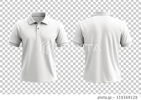 Mock up men's white polo, from two sides for your design Mock up men's white polo, from two sides for your design 119169128