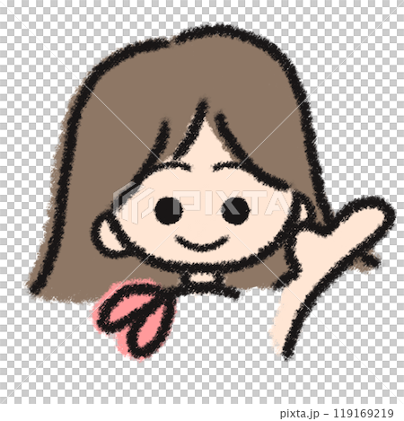 Illustration of a girl wearing a scarf 119169219