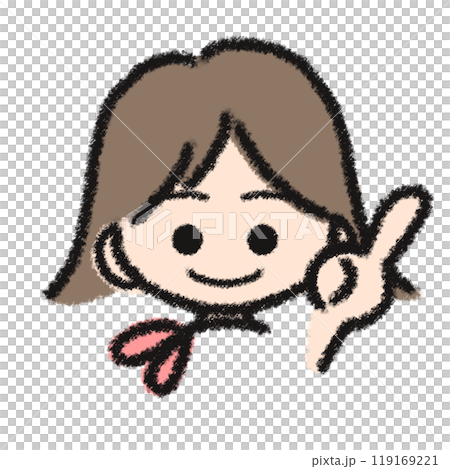 スカーフのおねえさんのイラスト スカーフのおねえさんのイラスト 119169221