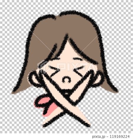 Illustration of a girl wearing a scarf Illustration of a girl wearing a scarf 119169224