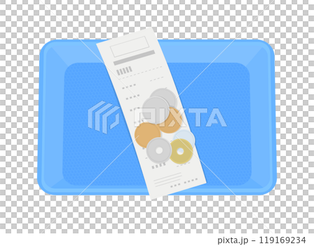 おつりとレシートのイラスト 119169234