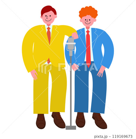 仲の良い漫才コンビのイラスト 仲の良い漫才コンビのイラスト 119169673
