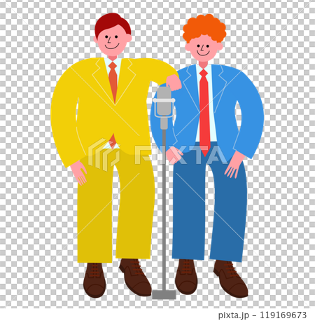 仲の良い漫才コンビのイラスト 仲の良い漫才コンビのイラスト 119169673