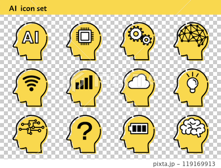 Artificial intelligence icon set (2 colors) 119169913
