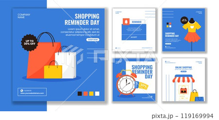 Shopping Reminder Day Social Media Post Flat Cartoon Hand Drawn Templates Background Illustration Shopping Reminder Day Social Media Post Flat Cartoon Hand Drawn Templates Background Illustration 119169994