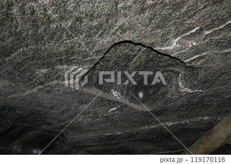 Close Up of marine Salt lake texture and sea salt particles 119170116