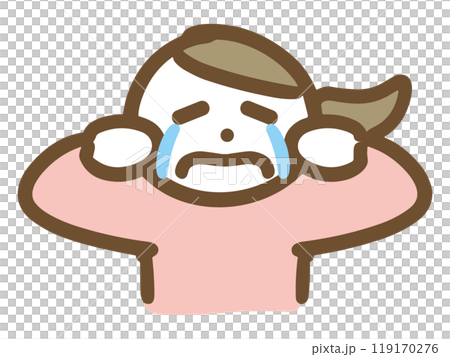 A woman crying loudly 119170276