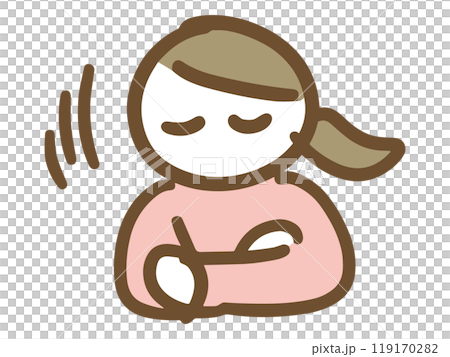 A woman nodding in agreement A woman nodding in agreement 119170282