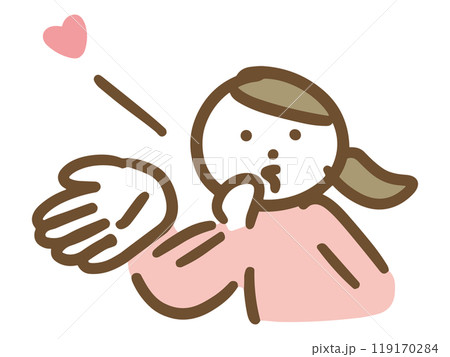 投げキッスをする私服の若い女性(上半身) 投げキッスをする私服の若い女性(上半身) 119170284