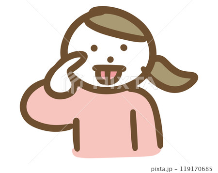 あっかんべーしている女性 あっかんべーしている女性 119170685