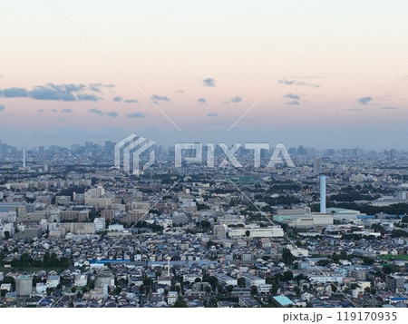 【都内上空から空撮】　渋谷と世田谷の街並み 119170935