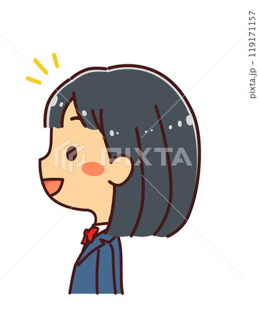 横顔の女学生 イラスト素材 横顔の女学生 イラスト素材 119171157