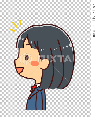 横顔の女学生 イラスト素材 横顔の女学生 イラスト素材 119171157