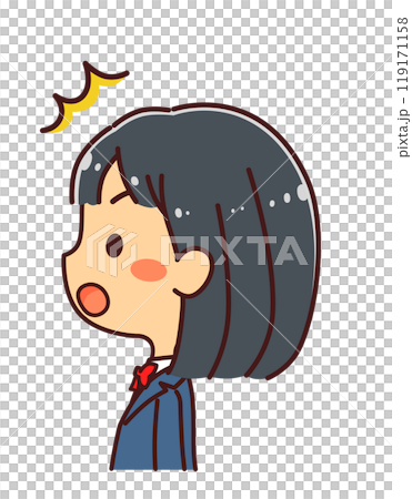 Profile of a female student surprised illustration Profile of a female student surprised illustration 119171158