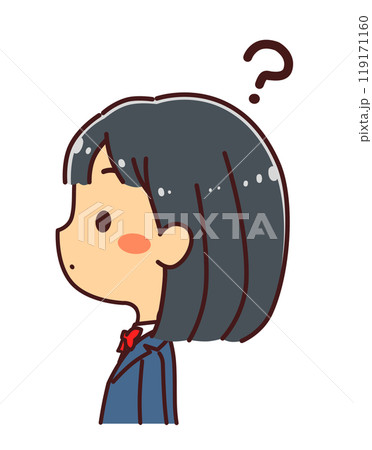 横顔の女学生 ? イラスト素材 横顔の女学生 ? イラスト素材 119171160