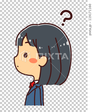 横顔の女学生 ? イラスト素材 横顔の女学生 ? イラスト素材 119171160