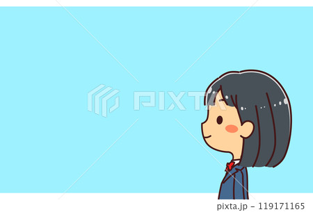 横顔の女学生 イラスト素材 横顔の女学生 イラスト素材 119171165
