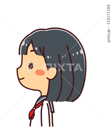 横顔の女学生 イラスト素材 横顔の女学生 イラスト素材 119171168