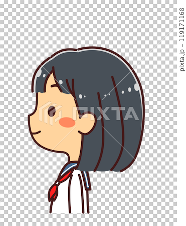 横顔の女学生 イラスト素材 横顔の女学生 イラスト素材 119171168
