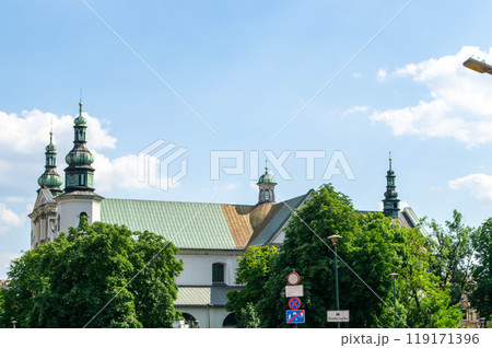 Ancient facade of the building Wawel Castle City of Krakow Poland 119171396