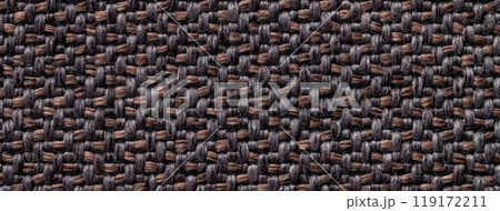 Texture dark brown and black background from woven textile material with wicker pattern, macro. Vintage umber fabric Texture dark brown and black background from woven textile material with wicker pattern, macro. Vintage umber fabric 119172211