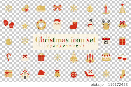 クリスマス アイコンセット クリスマスカラー 119172438