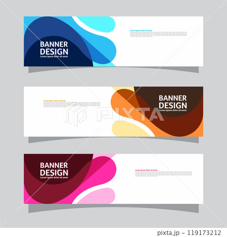 Vector set of landscape banner background design concept. Colorful background business layout template 119173212