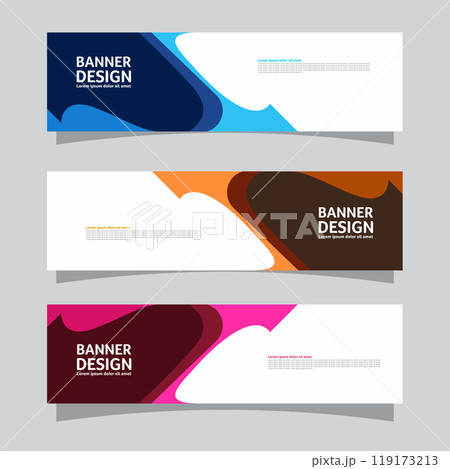 Vector set of landscape banner background design concept. Colorful background business layout template 119173213