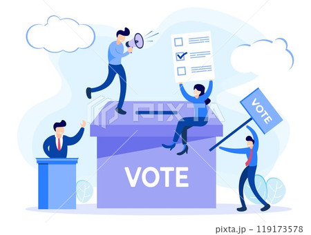 Illustration vector graphic cartoon character of voting 119173578