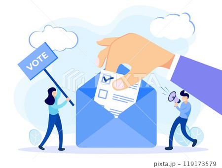 Illustration vector graphic cartoon character of voting 119173579