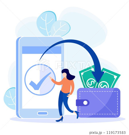 Illustration vector graphic cartoon character of e-wallet Illustration vector graphic cartoon character of e-wallet 119173583