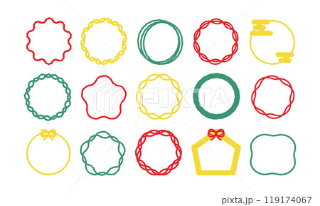 新年　正月　フレーム　イラスト素材　セット 119174067