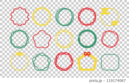 新年　正月　フレーム　イラスト素材　セット 119174067