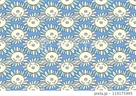 Hand drawn print. Cute Sun seamless pattern vector. Childish background with sun 119175995