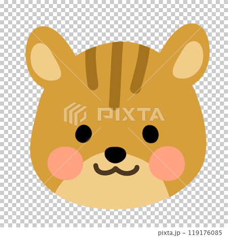 Simple and cute hand-drawn illustration of a squirrel, no main lines 119176085